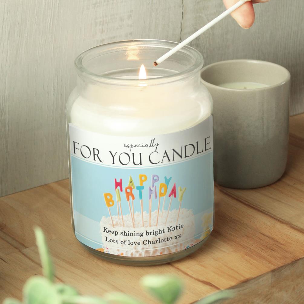 Personalised Happy Birthday Large Scented Jar Candle Extra Image 1